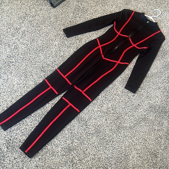 Front Zipper Long Sleeve Body con Casual Club Wear Outfits Jumpsuit Costume - Picture 4 of 9